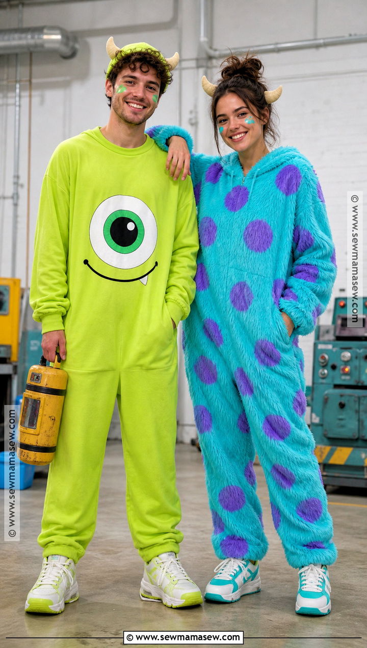 Mike And Sulley Couple Costume - 30 monsters inc costume ideas