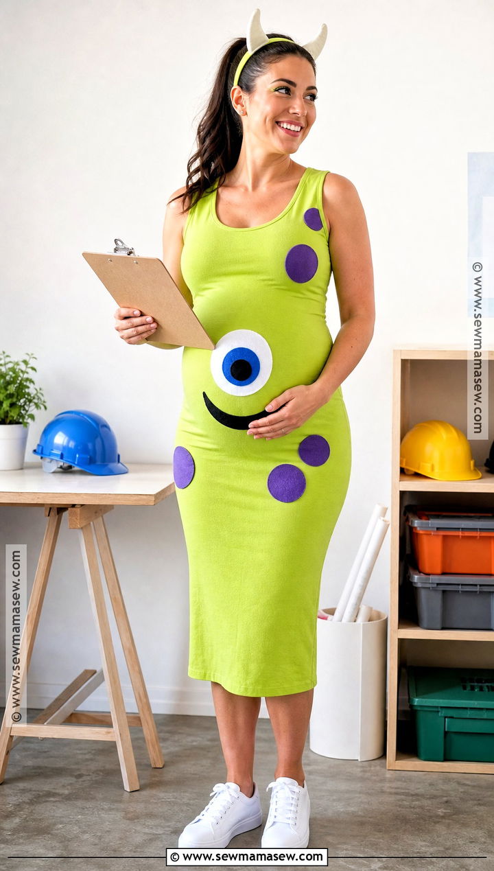 Mike Wazowski Pregnant Costume - 40 pregnant halloween costume ideas