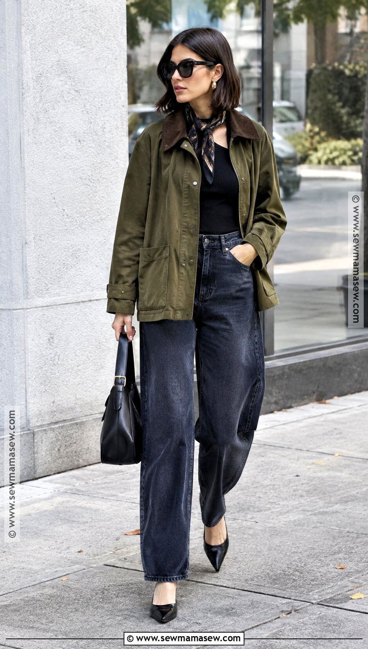 Milan Fall Utility Jacket and Barrel Jeans Outfit - 20 Milan Outfits Fall