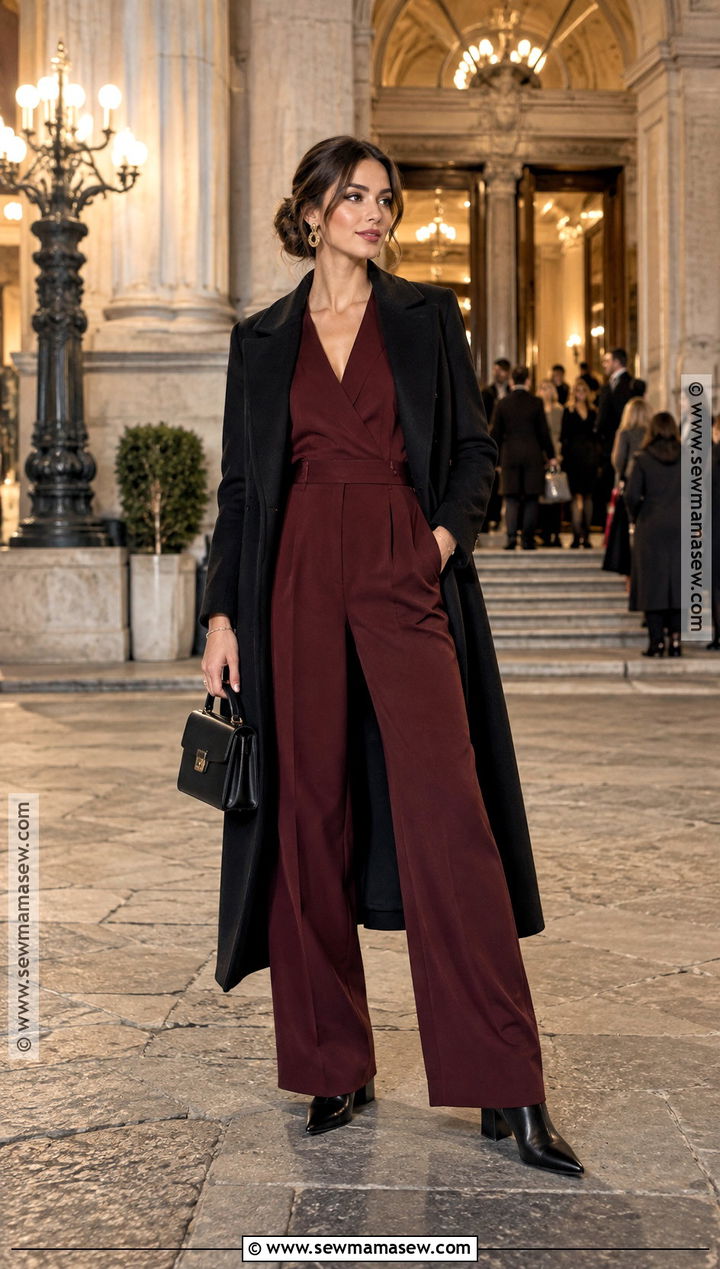Milan October Jumpsuit And Tailored Coat Outfit - 20 milan october outfit ideas