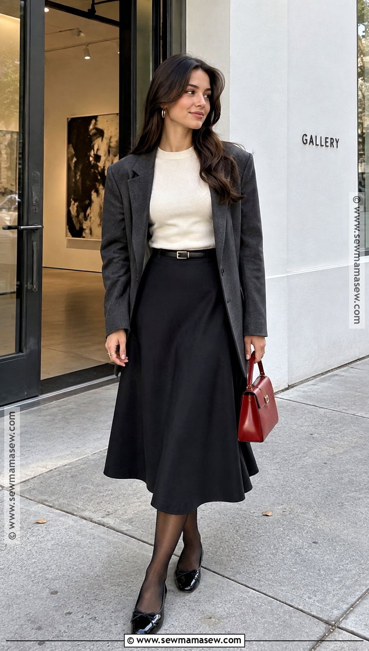 Milano A Line Skirt And Blazer Outfit - 20 milano outfit autumn ideas