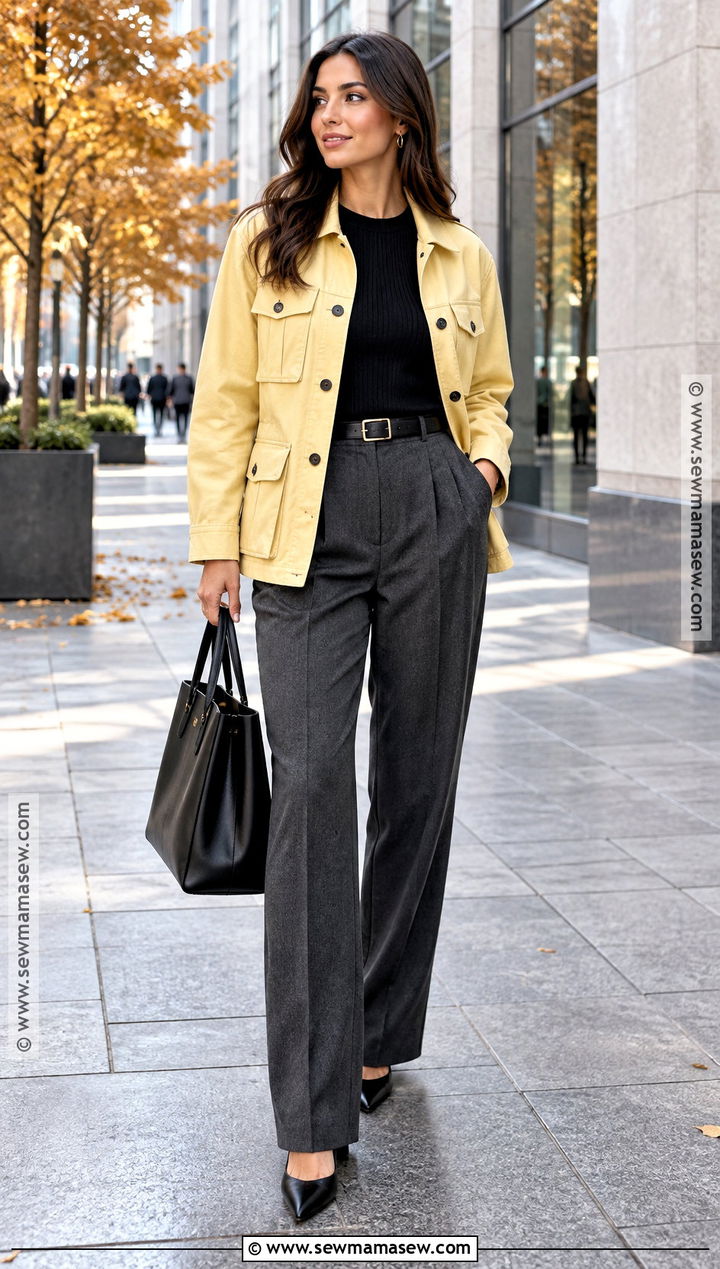 Milano Utility Jacket And Tailored Pants Outfit - 20 milano outfit autumn ideas