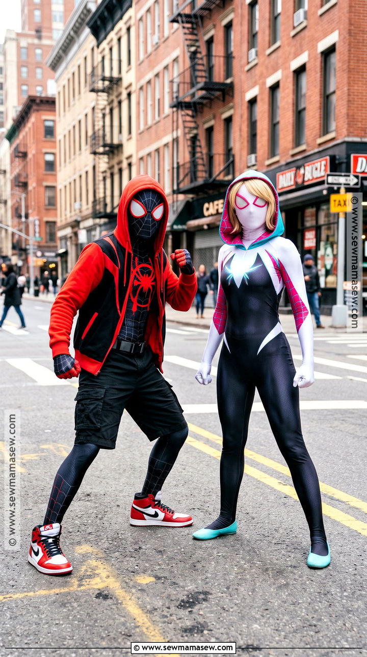 Miles Morales And Spider Gwen Costume - 30 Spiderman Couples Costume Ideas