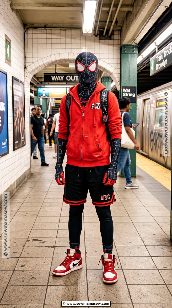 Miles Morales Hoodie Costume - 35 spiderman halloween costume ideas