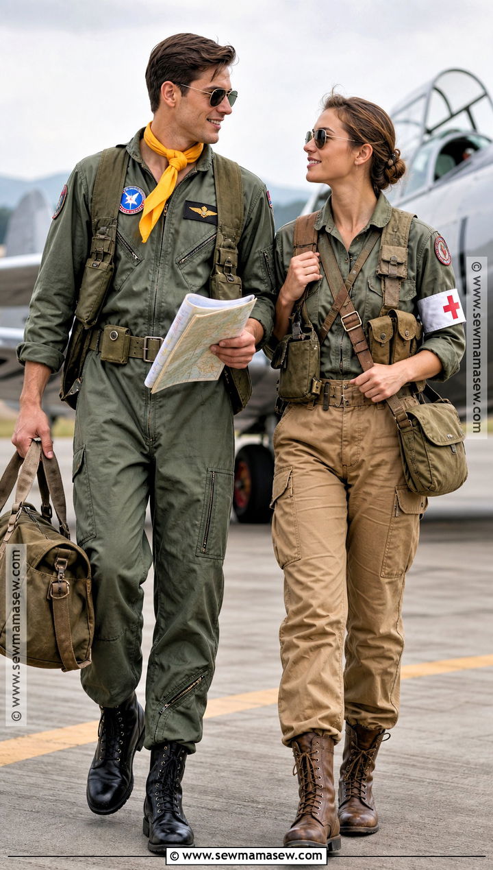 Military Medic And Pilot Couple Costume - 35 military costume ideas