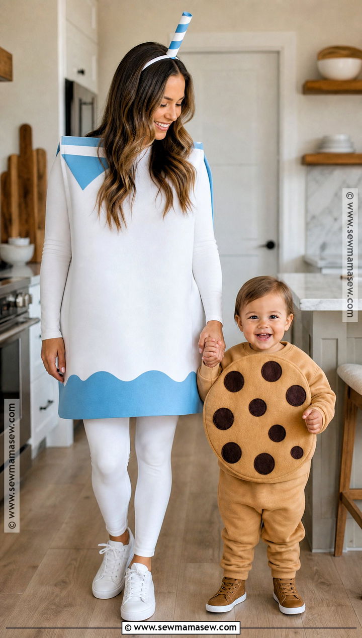 Milk And Cookie Costume - 30 Mom And Toddler Halloween Costumes