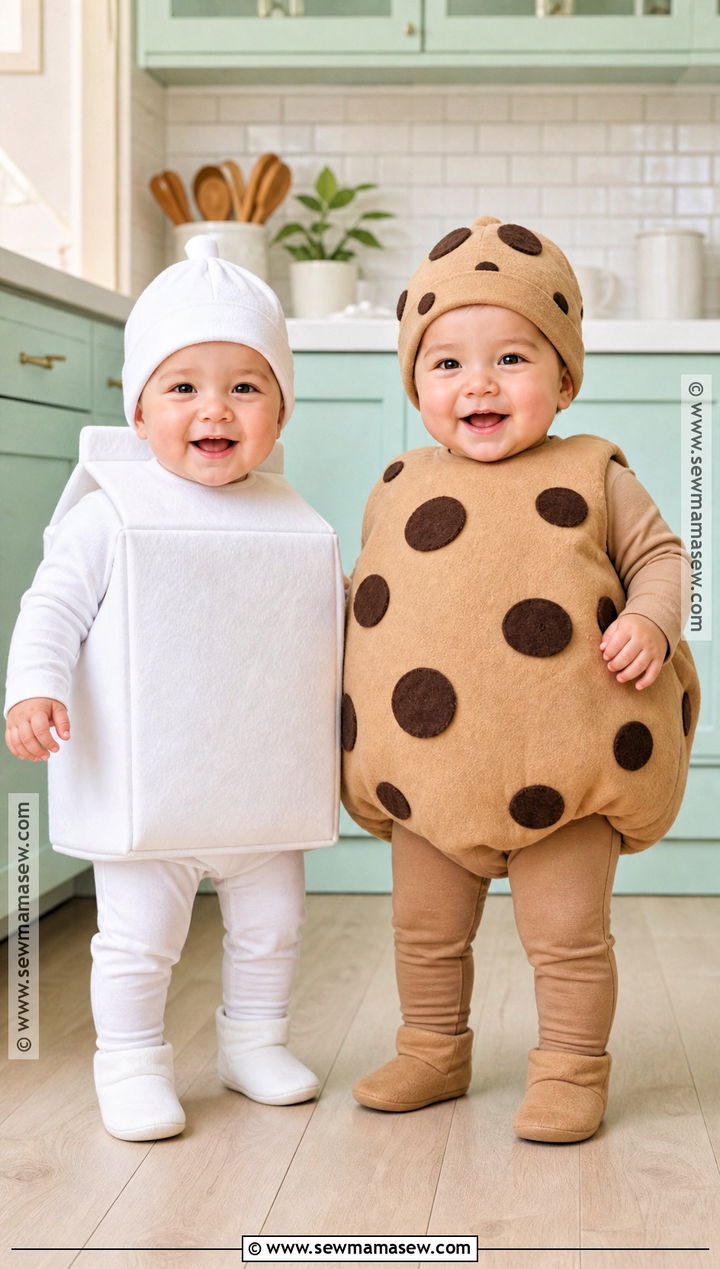 Milk And Cookie Twin Baby Costume - 30 twin halloween costumes for babies