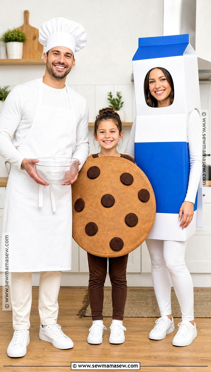 Milk Cookie And Baker Costume - 30 cute family halloween costumes for 3