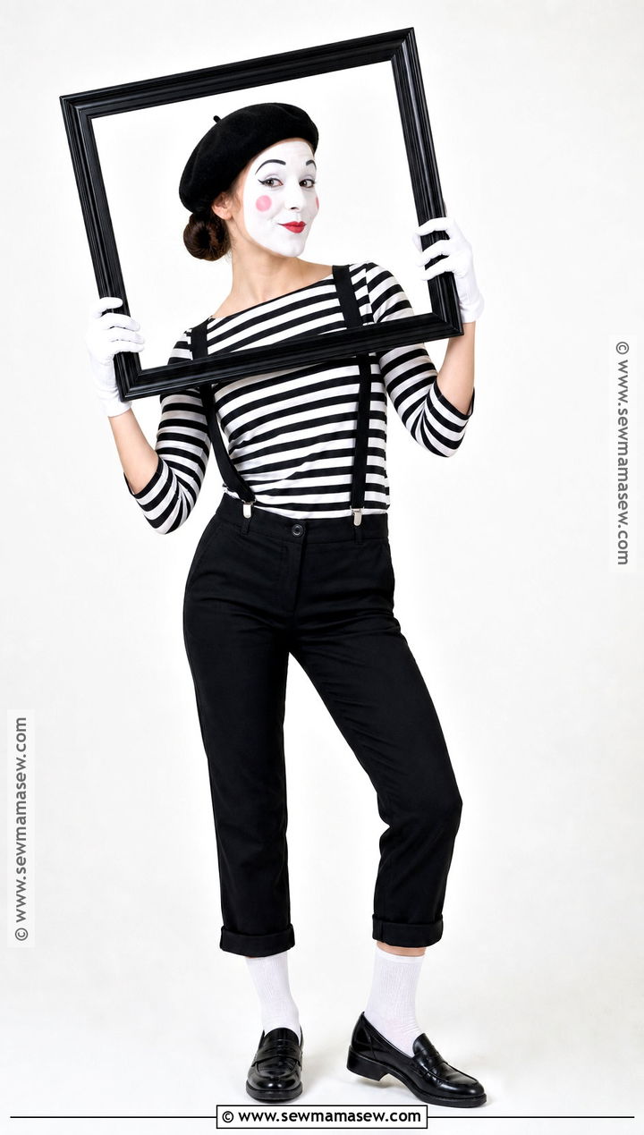 Mime Costume With A Striped Shirt - 40 cute easy halloween costumes