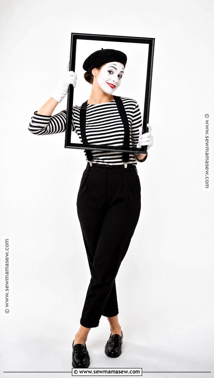 Mime Costume With A Striped Shirt - 35 Easy At Home Halloween Costumes