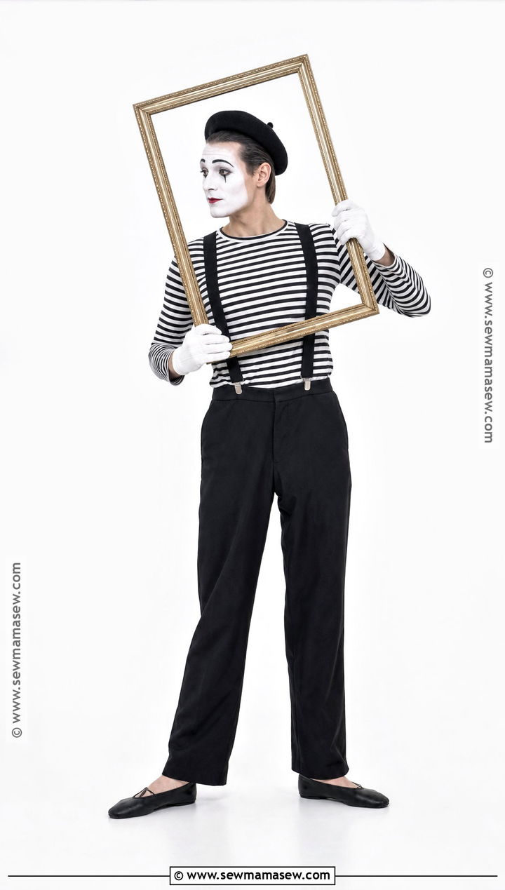 Mime Costume With Black And White Clothes - 30 Low Budget Halloween Costumes