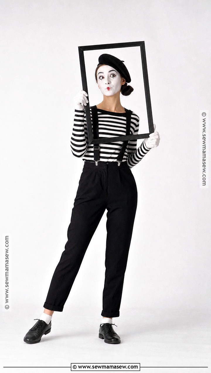 Mime Costume With Black Beret - 45 black hair halloween costumes