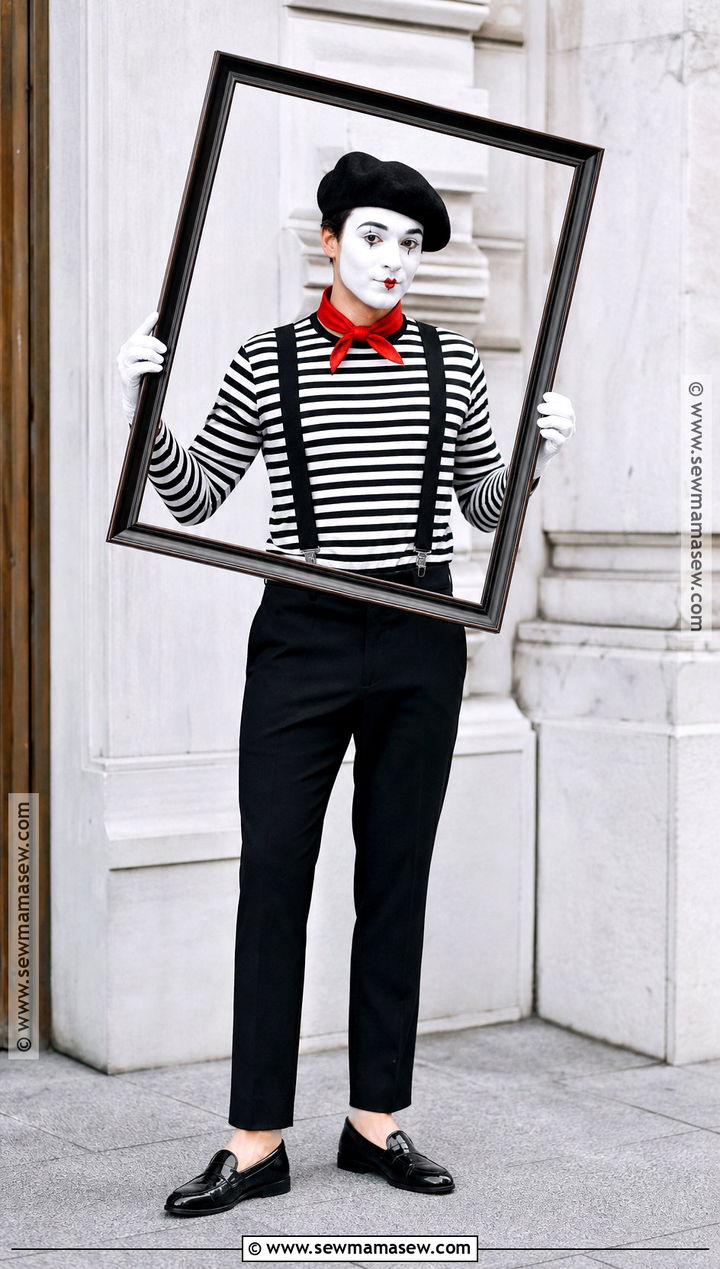 Mime Costume With Striped Shirt - 30 simple halloween costume ideas