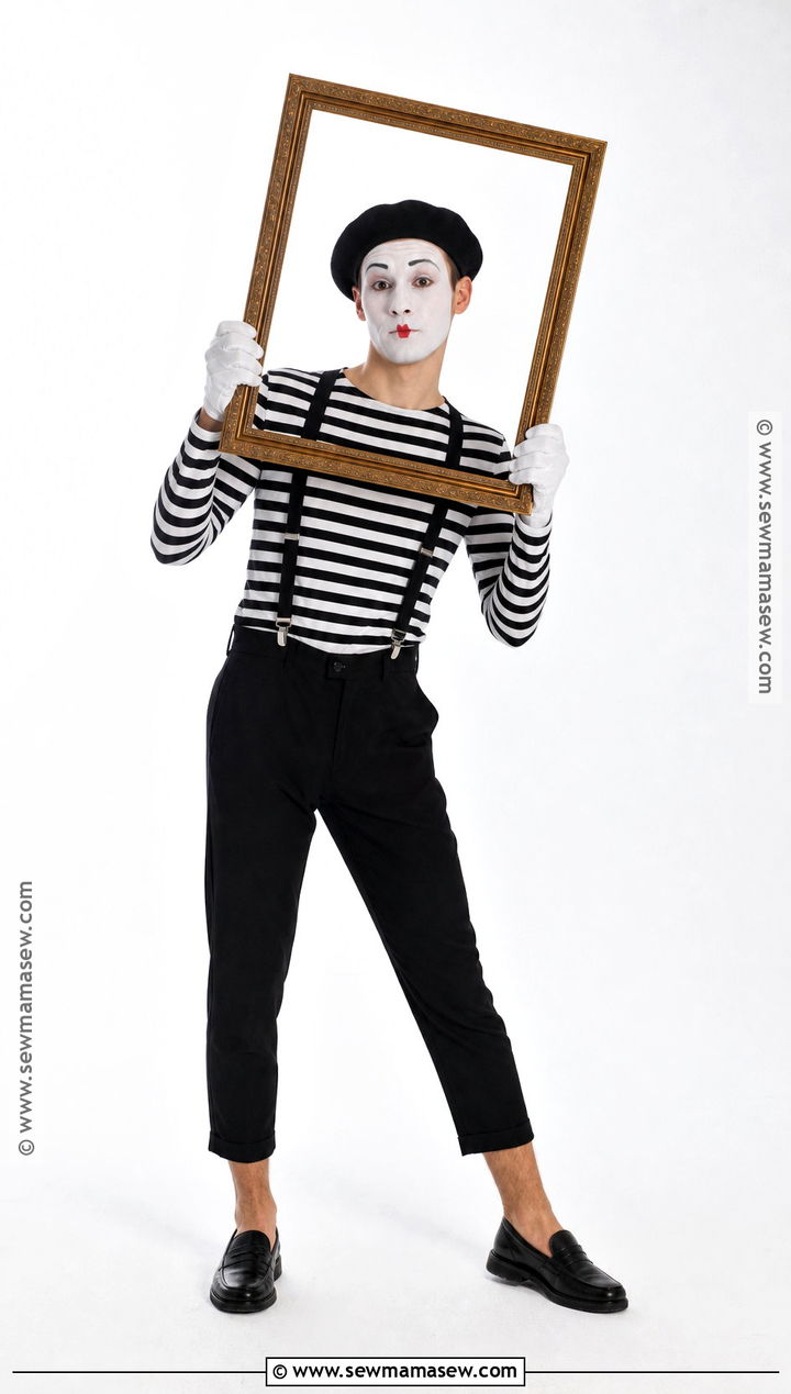 Mime Costume With Striped Shirt - 30 Very Simple Halloween Costumes
