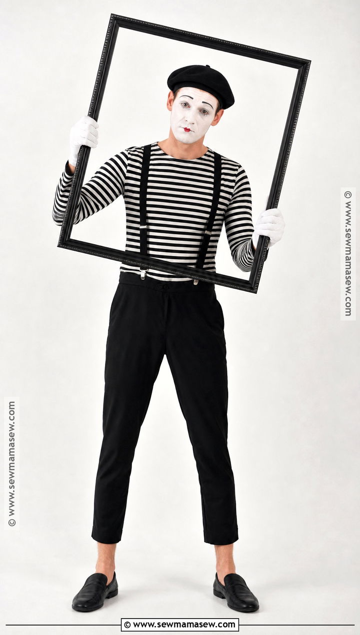 Mime Costume With Striped Shirt - 35 Halloween Costumes Easy Last Minute