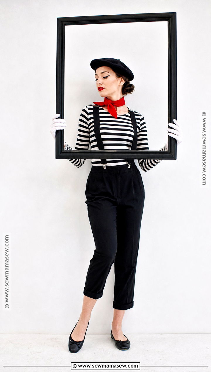 Mime Costume With Striped Shirt - 35 last minute costume ideas for women