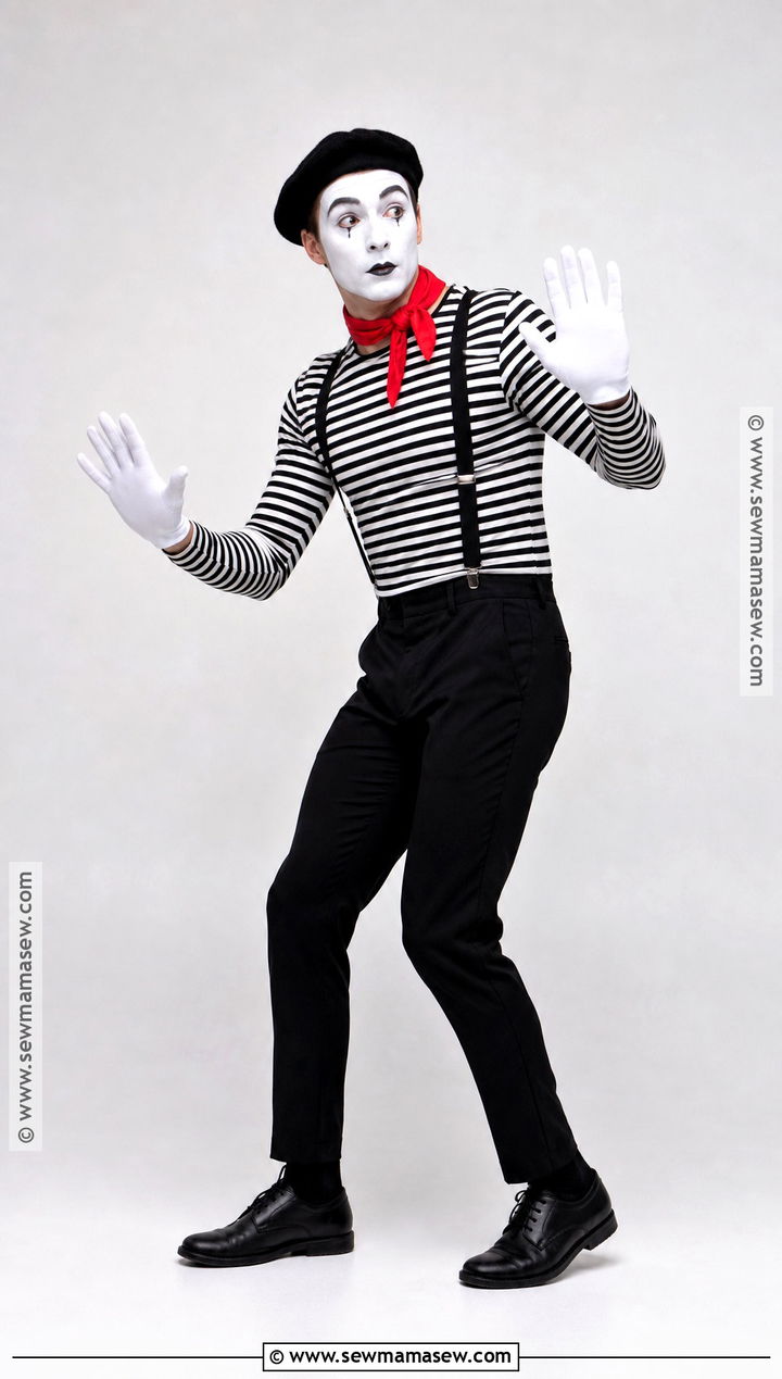 Mime Costume With Striped Shirt - 35 simple halloween costumes for men