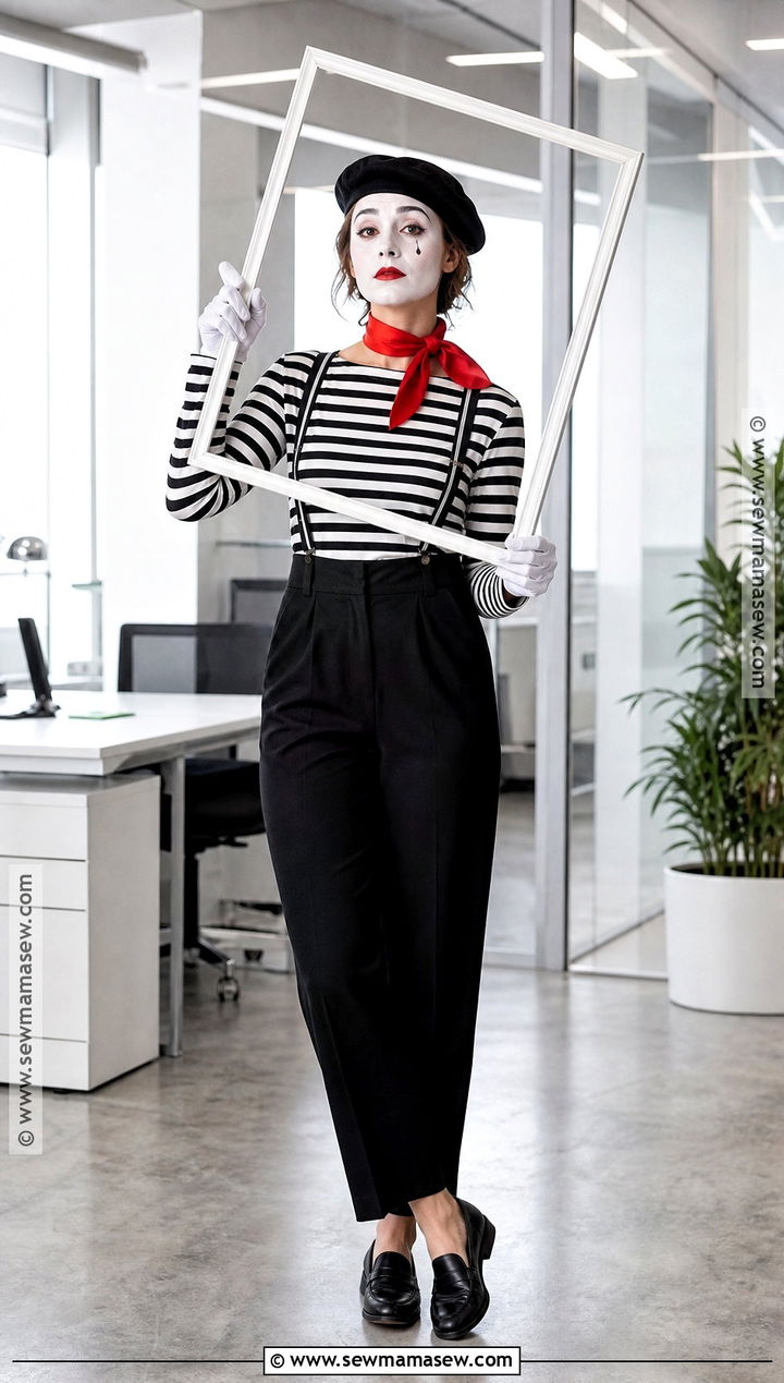 Mime Costume With Striped Shirt - 35 work costume ideas