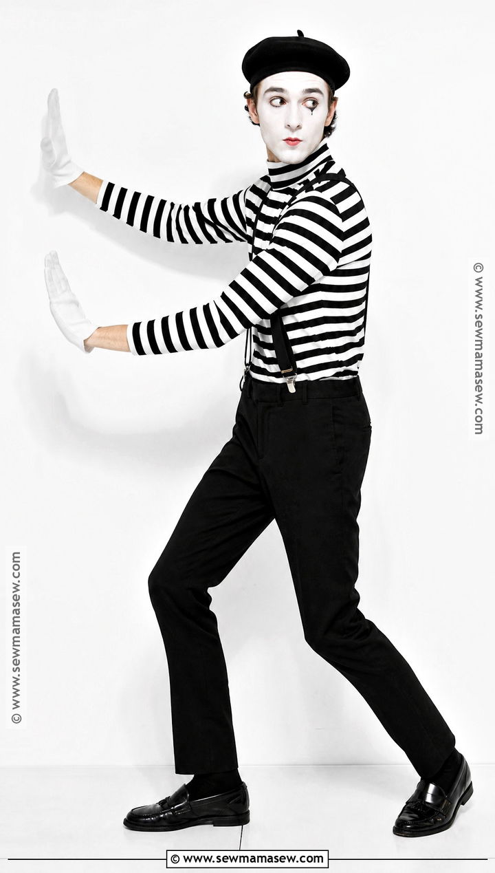 Mime Costume With Striped Shirt - 30 closet costumes