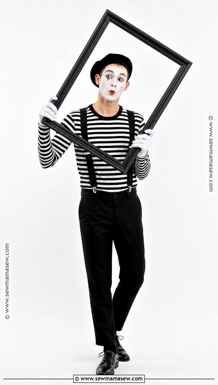 Mime Costume With Striped Shirt - 40 halloween costumes last minute