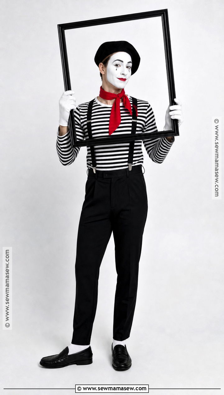 Mime Costume With Striped Shirt - 40 simple halloween costume ideas