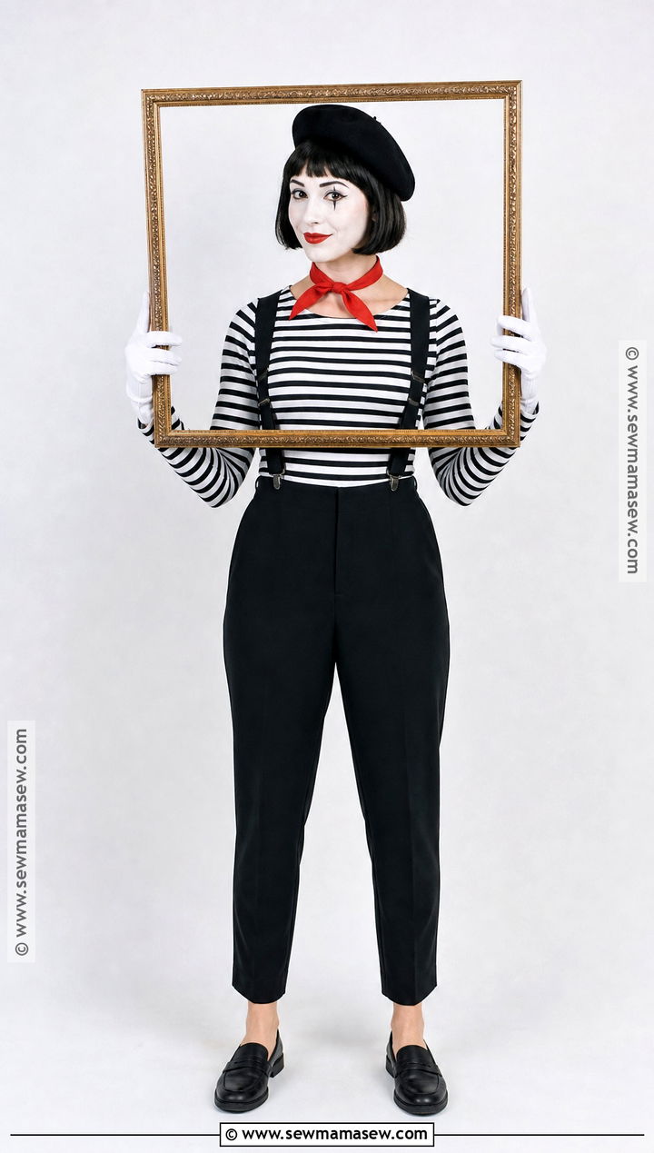 Mime Costume With Striped Shirt - 50 costume ideas for women