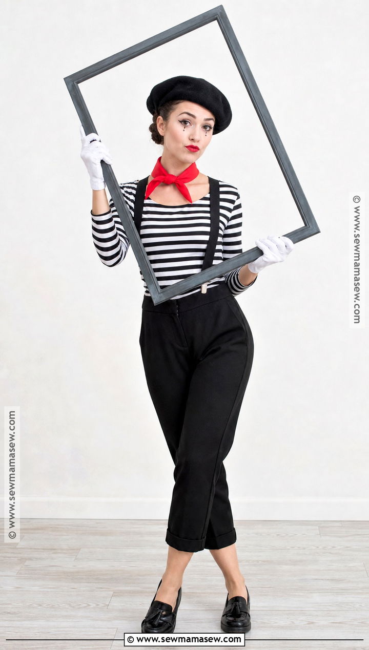 Mime Costume With Striped Shirt - 30 closet costumes last minute