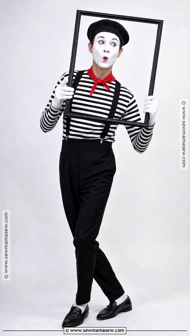 Mime Costume With Striped Shirt - 30 Costume Ideas For Halloween