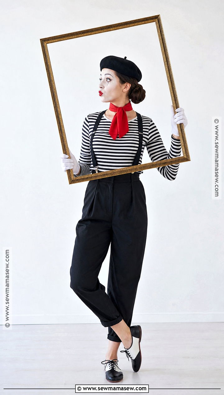 Mime Costume With Striped Shirt - 30 costume ideas women easy
