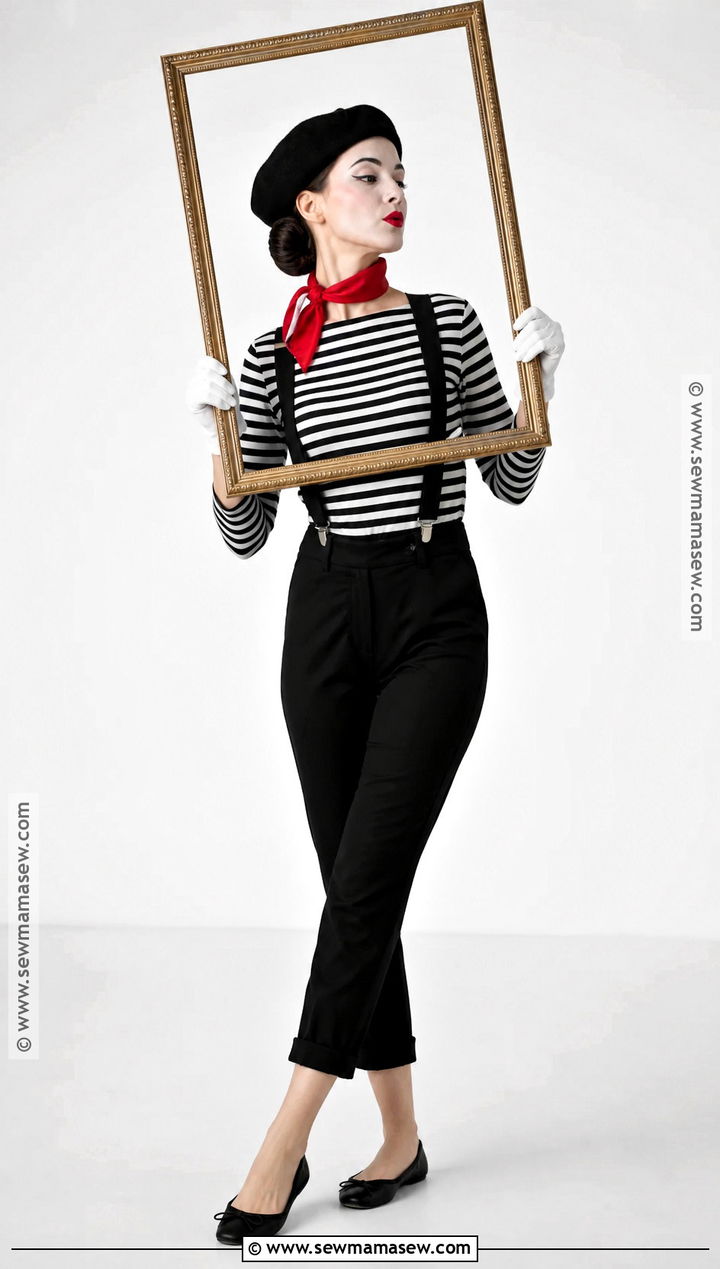 Mime Costume With Striped Shirt - 30 easy last minute halloween costumes for women
