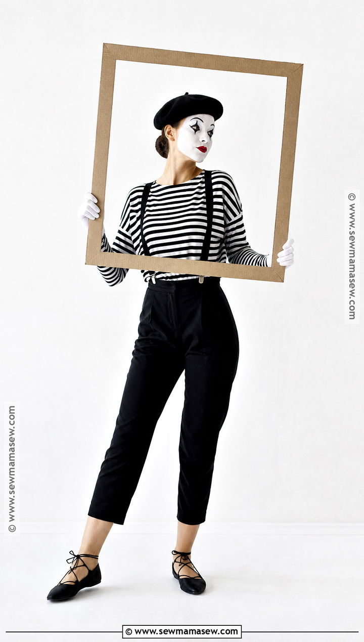 Mime Costume With Striped Shirt - 30 at home costume ideas