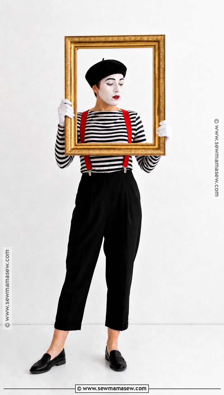 Mime Costume With Striped Top - 35 halloween costumes single