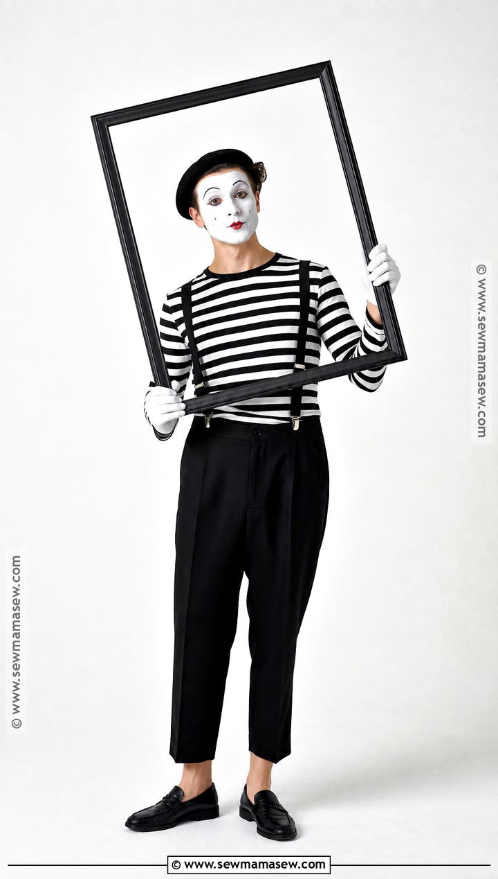 Mime Costume With Striped Top - 35 quick halloween costumes last minute