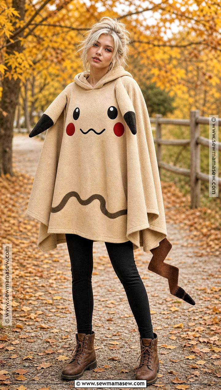 Mimikyu Costume With Beige Poncho - 30 Pokemon Costumes for Women