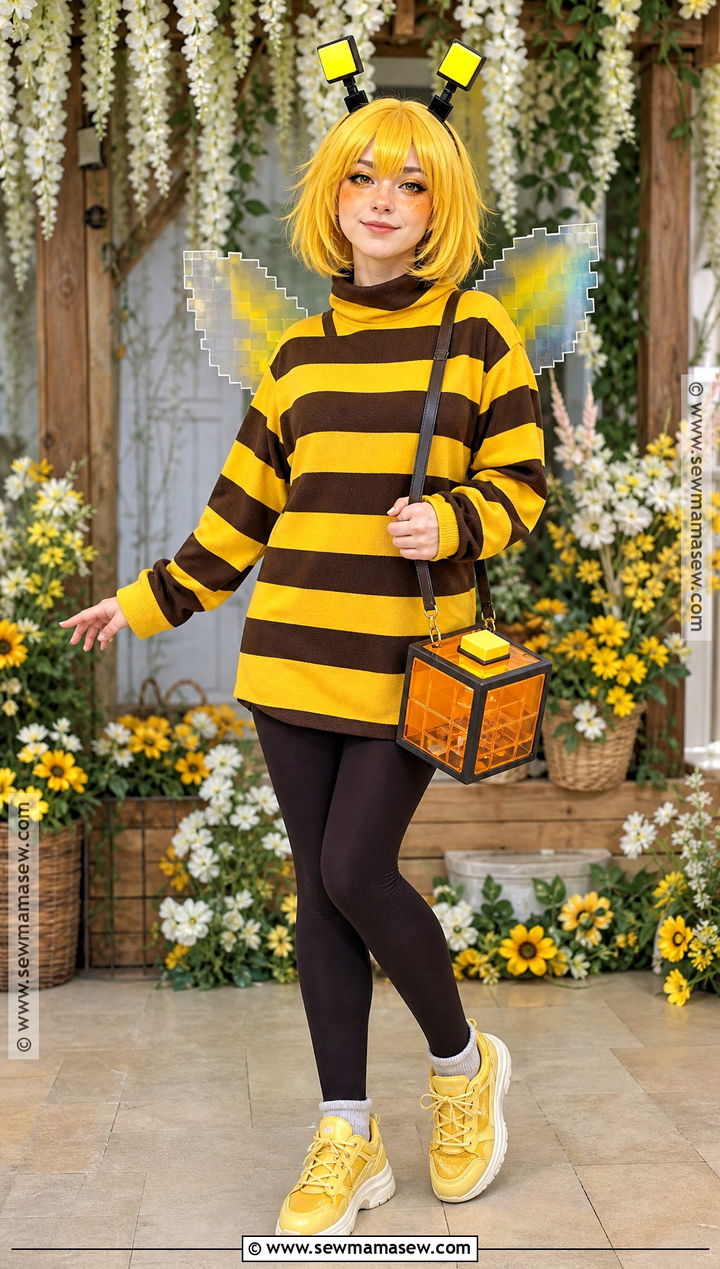 Minecraft Bee Cosplay With Pixel Wings - 40 minecraft cosplay ideas