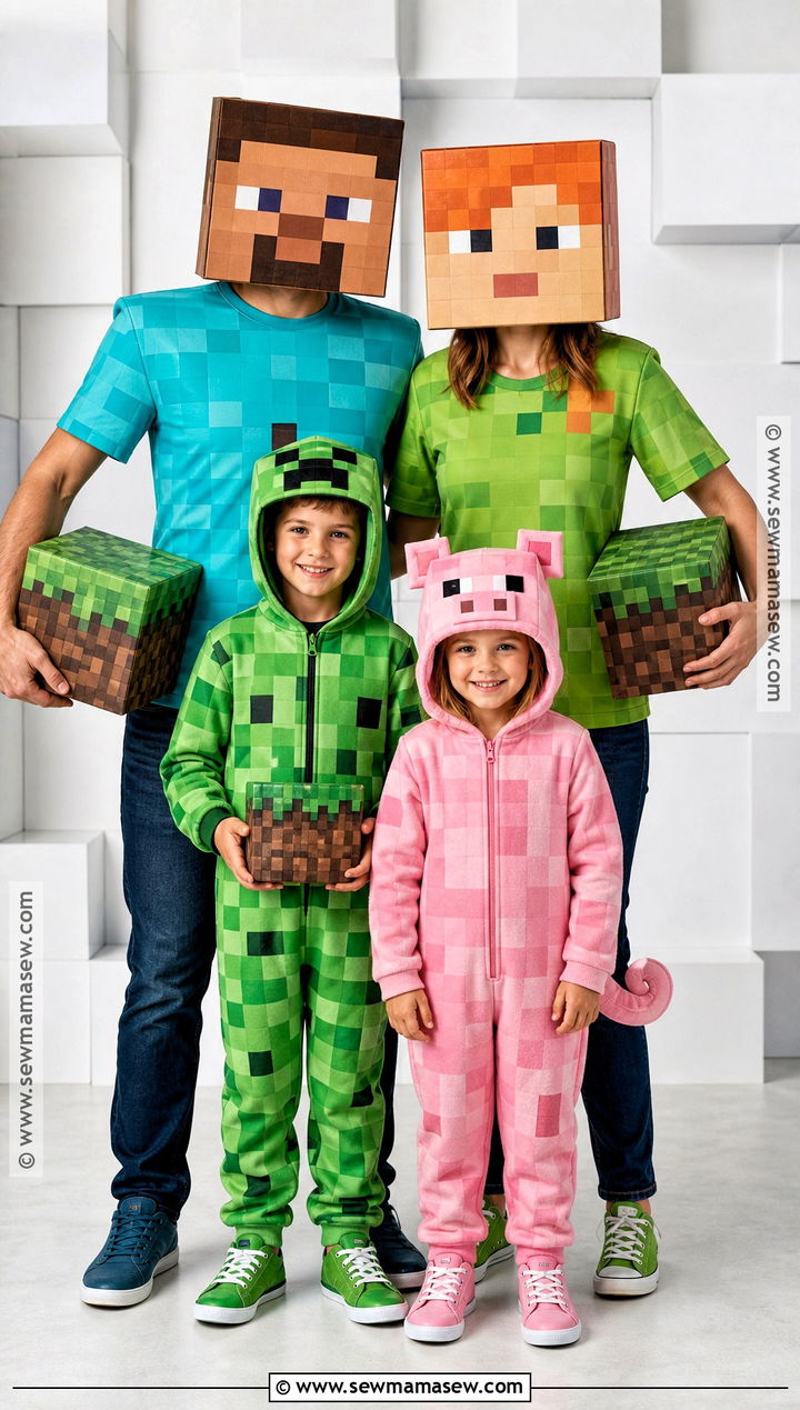 Minecraft Family Costume - 30 family costume ideas for 4