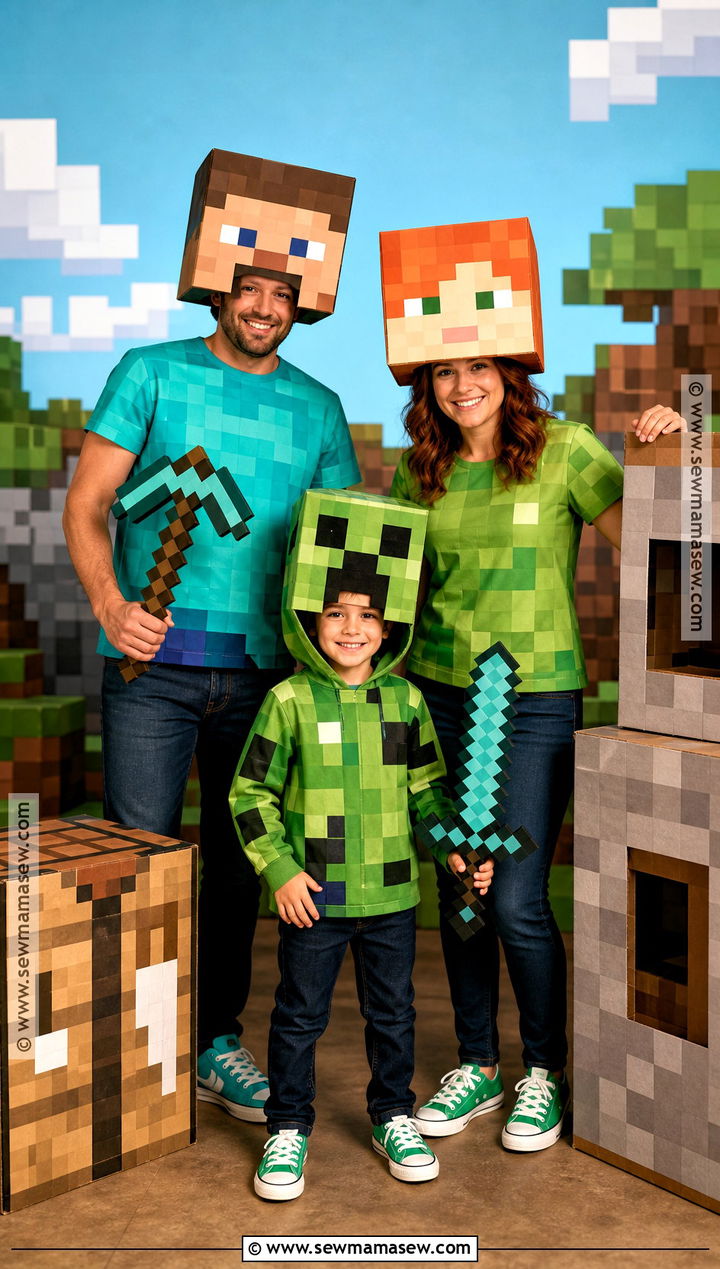 Minecraft Family Costume - 30 family costumes for 3