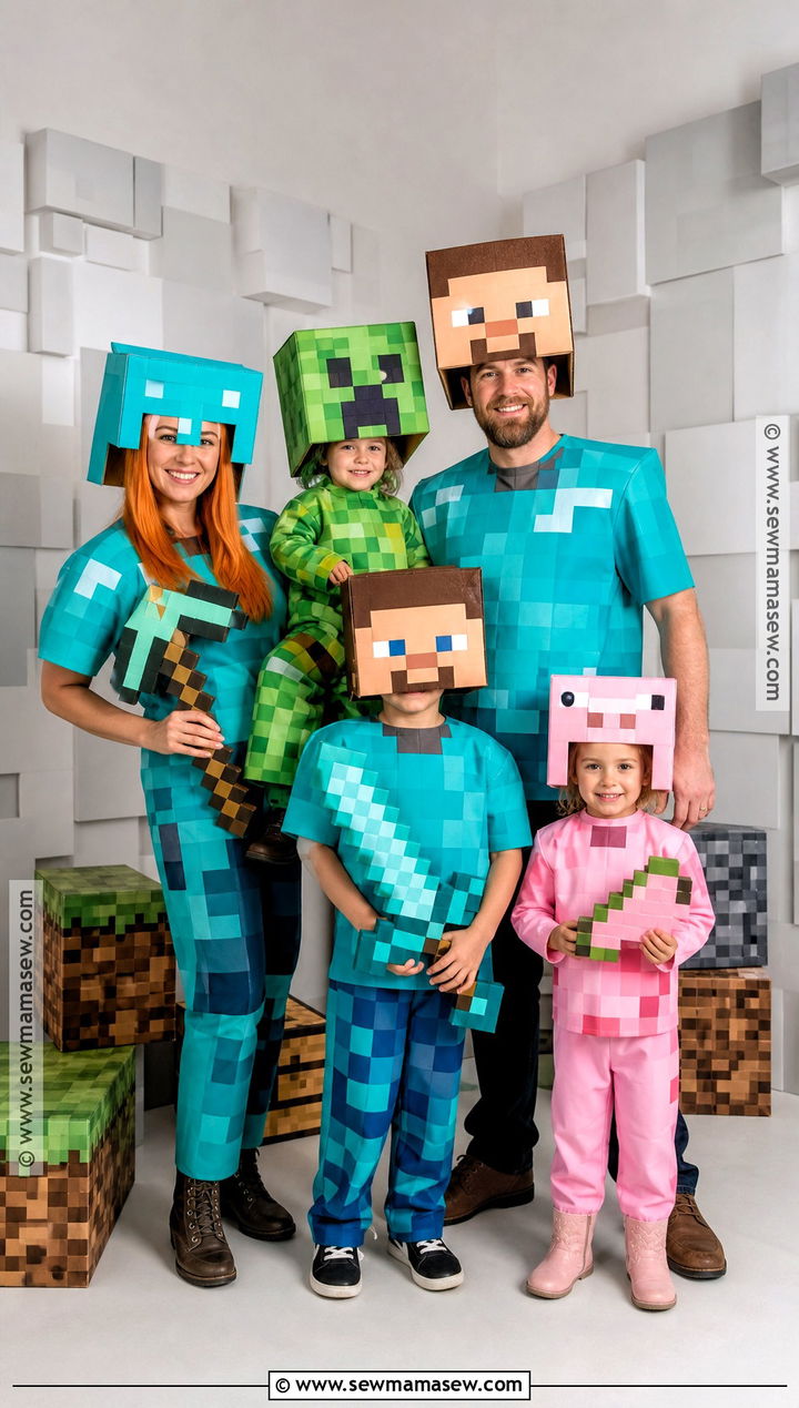 Minecraft Family Costume - 30 family costumes for 5 halloween