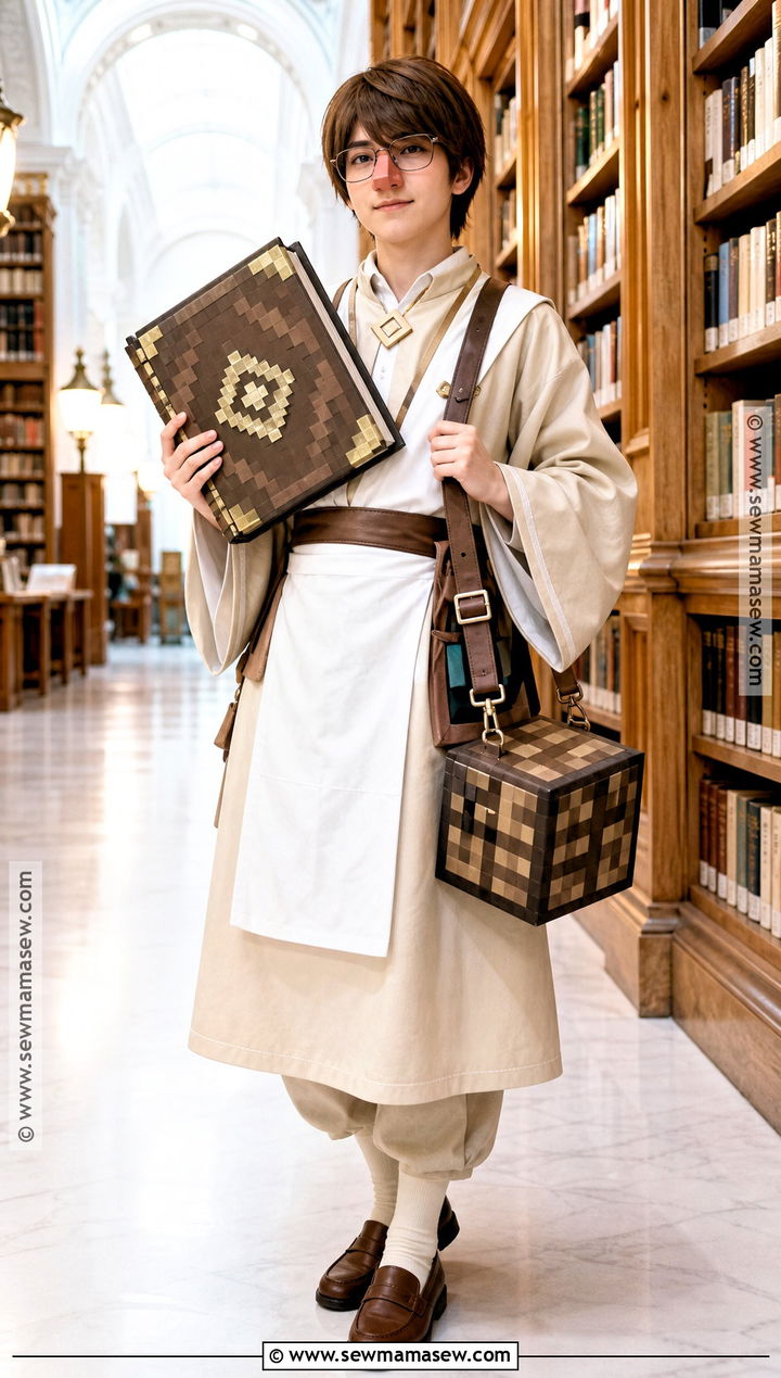 Minecraft Librarian Villager Cosplay With Book - 40 minecraft cosplay ideas