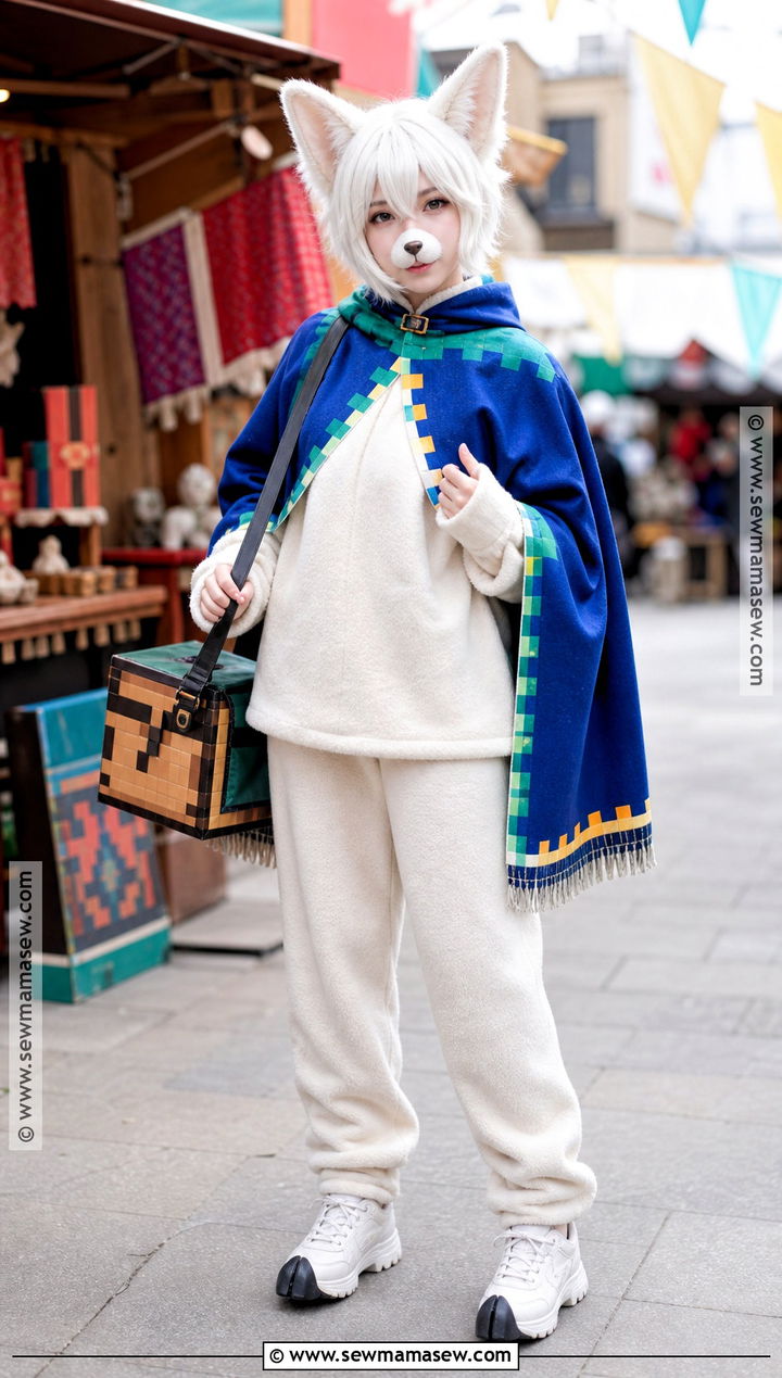 Minecraft Llama Cosplay With Trader Blanket - 40 minecraft cosplay ideas