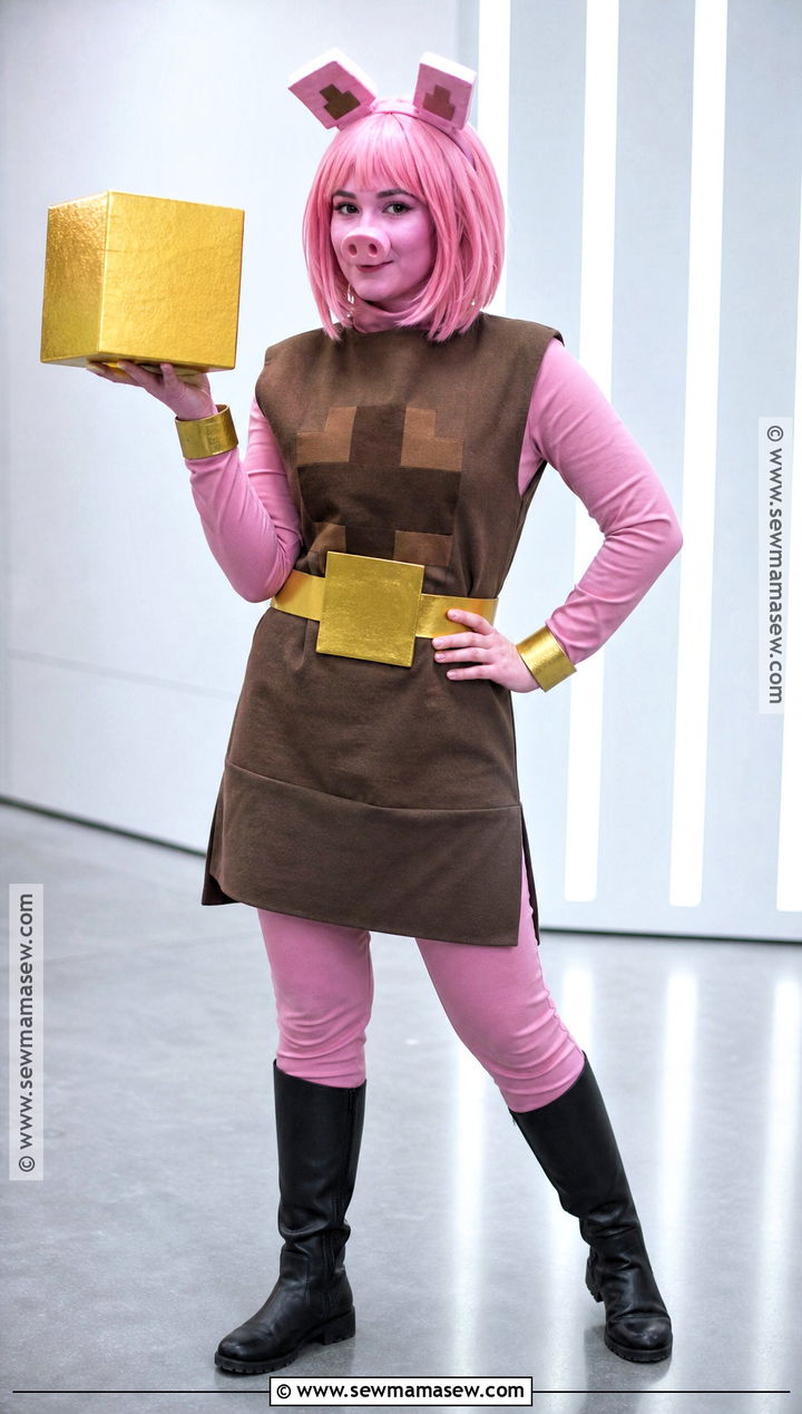 Minecraft Piglin Cosplay With Gold Belt - 40 minecraft cosplay ideas