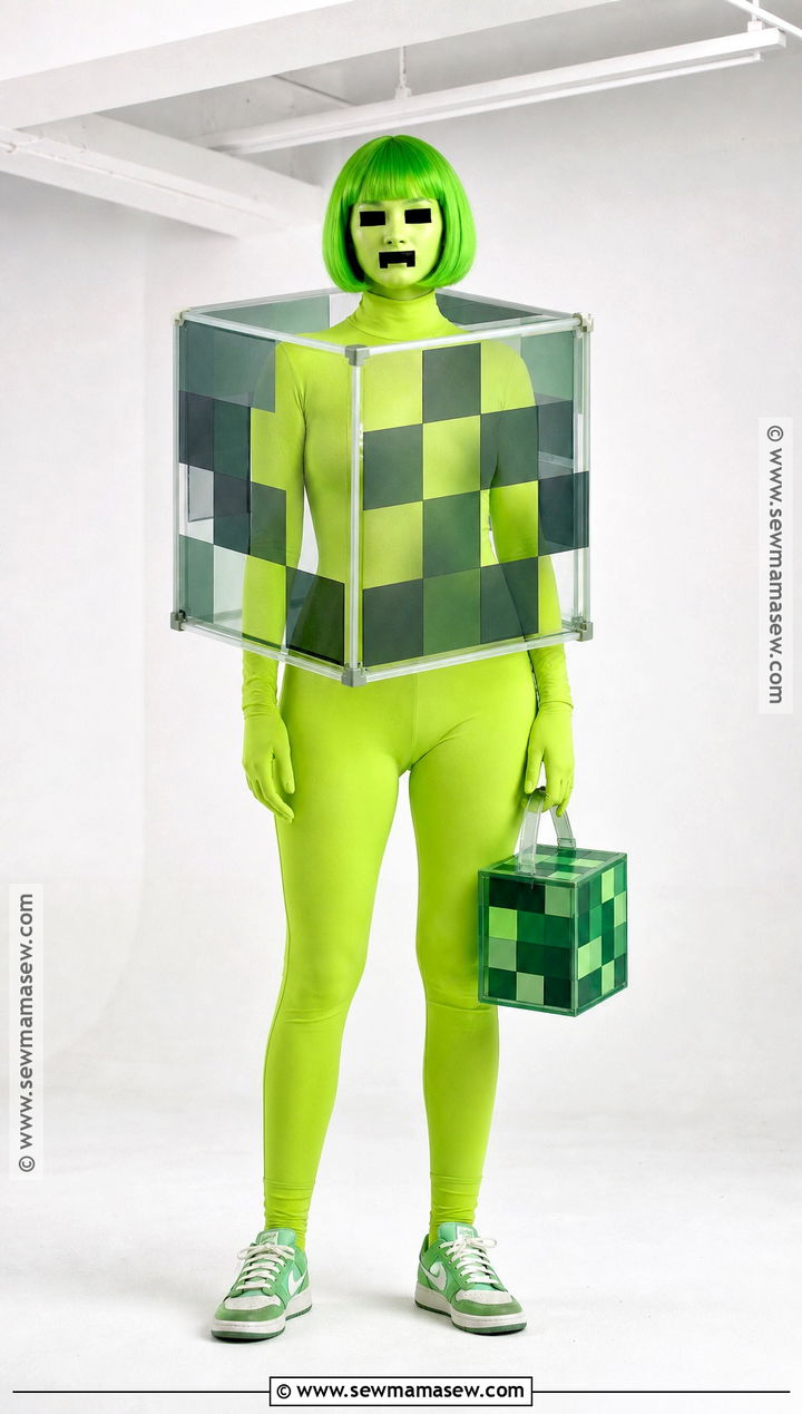 Minecraft Slime Cosplay With Transparent Cube - 40 minecraft cosplay ideas