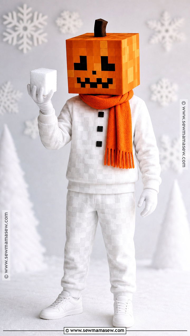 Minecraft Snow Golem Cosplay With Pumpkin Head - 40 minecraft cosplay ideas