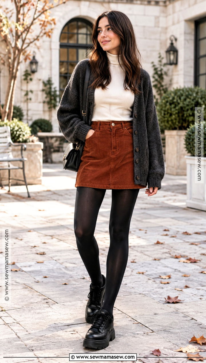 Mini Skirt and Platform Sneakers Outfit - 15 fall outfit sneakers for women