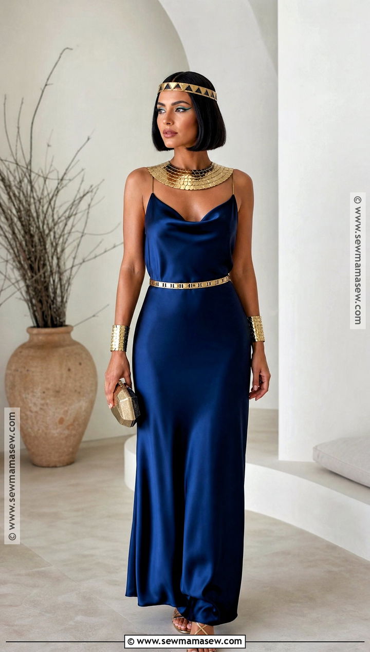 Minimal Cleopatra Slip Dress Outfit - 30 Cleopatra Halloween Outfit Ideas