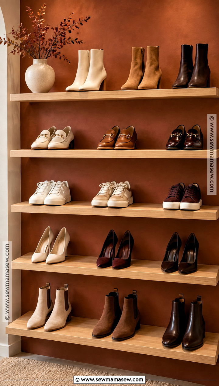 Minimal Fall Shoe Shelf Display - 15 Fall Shoe Collection Display Ideas