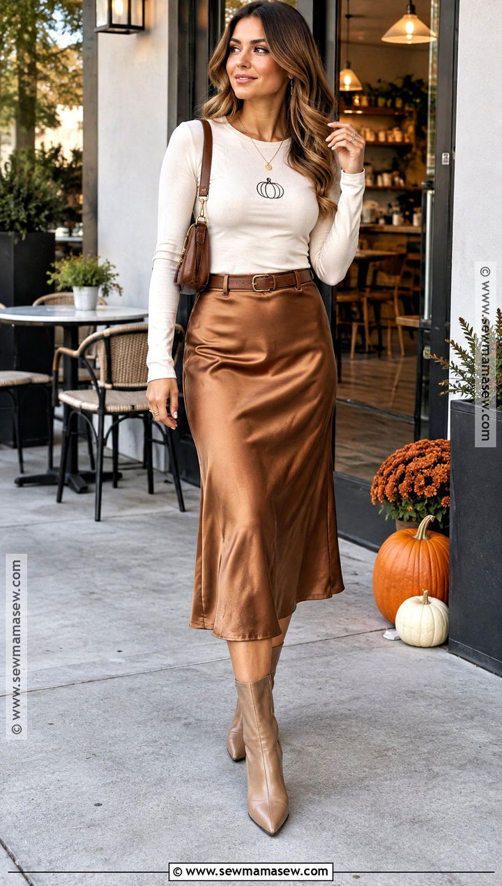 Minimal Pumpkin Outline Fall Shirt - 20 fall shirt designs ideas