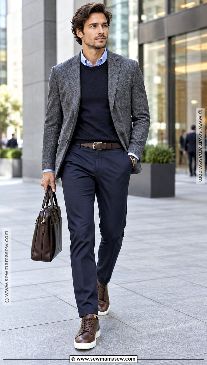 Minimal Sneakers With Business Casual Outfit - 15 mens fall sneakers
