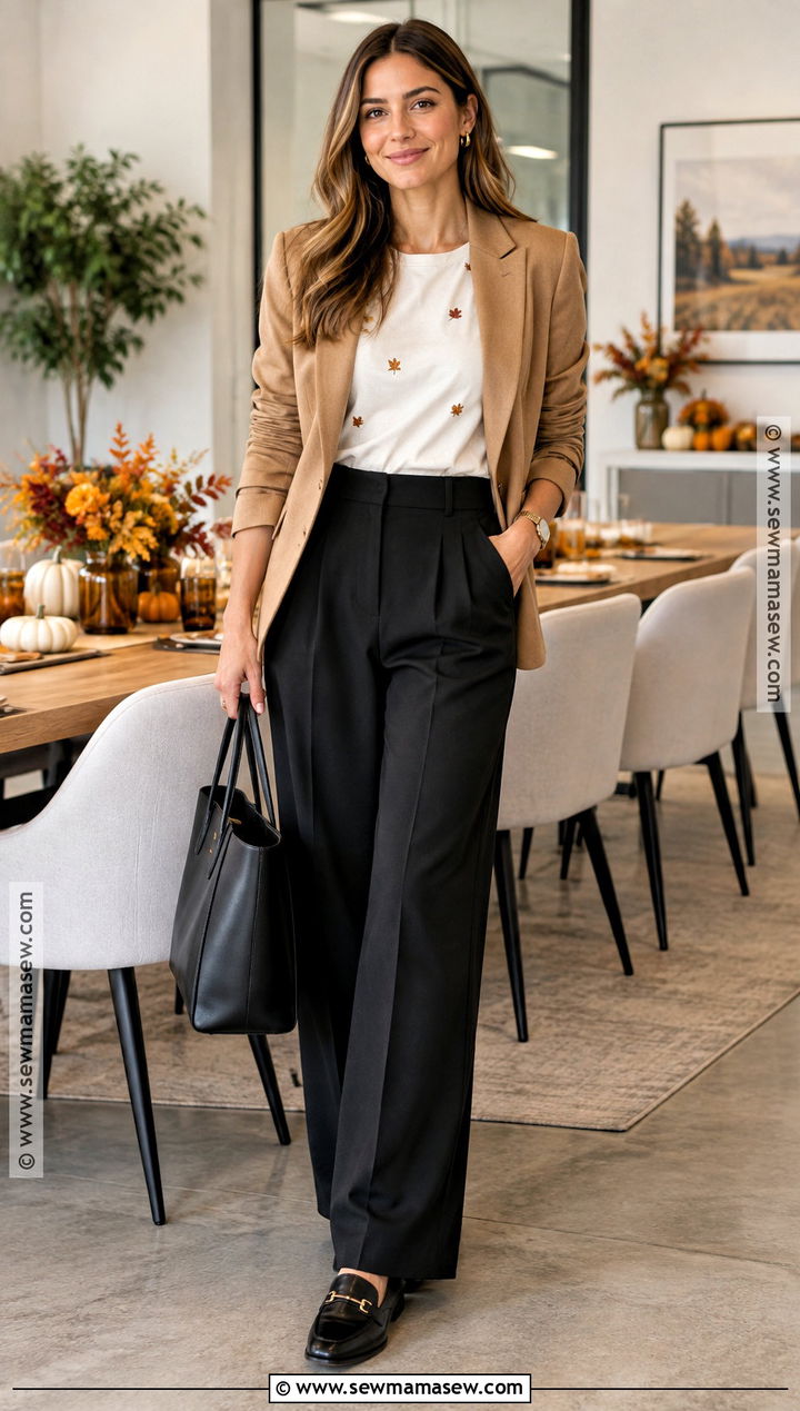 Minimal Thanksgiving T Shirt With Tailored Trousers - 20 thanksgiving t shirts