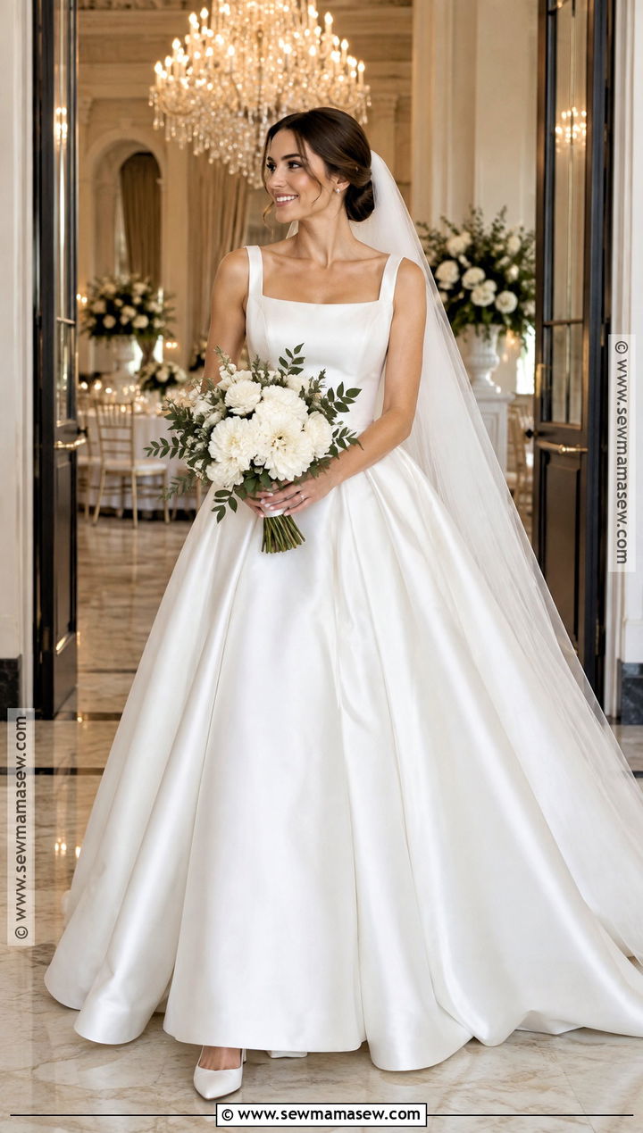 Minimalist Ball Gown Fall Wedding Dress - 15 simple wedding dress fall ideas